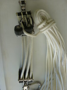 Dinghy Davit Block and Tackle System - Starboard